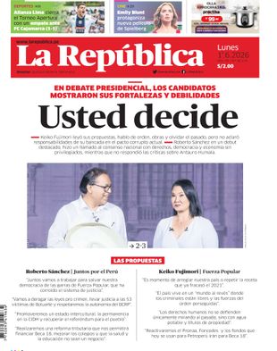 Edición Impresa - La Republica | Sur - Lunes 01 de Junio del 2026