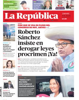 Edición Impresa - La Republica | Sur - Jueves 04 de Junio del 2026