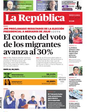 Edición Impresa - La Republica | Sur - Miercoles 10 de Junio del 2026