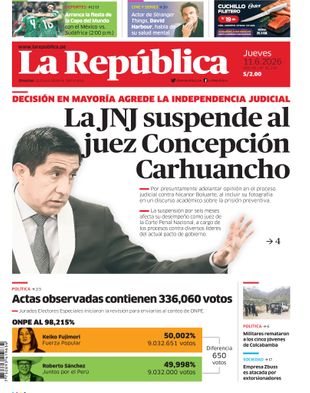 Edición Impresa - La Republica | Sur - Jueves 11 de Junio del 2026