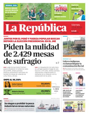 Edición Impresa - La Republica | Lima - Viernes 12 de Junio del 2026