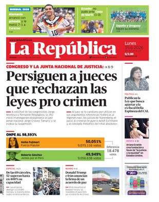 Edición Impresa - La Republica | Lima - Lunes 15 de Junio del 2026