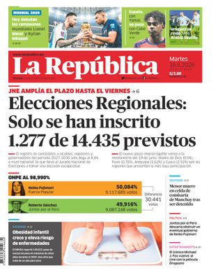 Edición Impresa - La Republica | Lima - Martes 16 de Junio del 2026