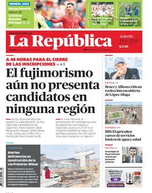 Edición Impresa - La Republica | Norte - Jueves 18 de Junio del 2026