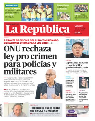 Edición Impresa - La Republica | Lima - Viernes 19 de Junio del 2026
