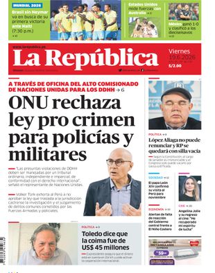 Edición Impresa - La Republica | Sur - Viernes 19 de Junio del 2026