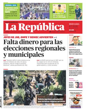 Edición Impresa - La Republica | Lima - Miercoles 08 de Julio del 2026