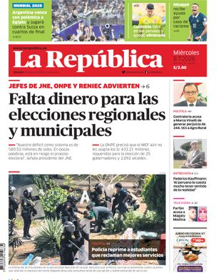Edición Impresa - La Republica | Sur - Miercoles 08 de Julio del 2026