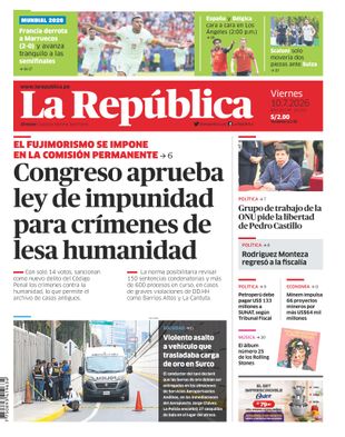 Edición Impresa - La Republica | Lima - Viernes 10 de Julio del 2026