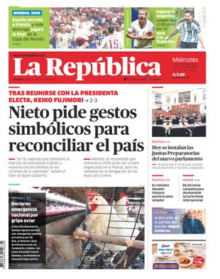 Edición Impresa - La Republica | Lima - Miercoles 15 de Julio del 2026