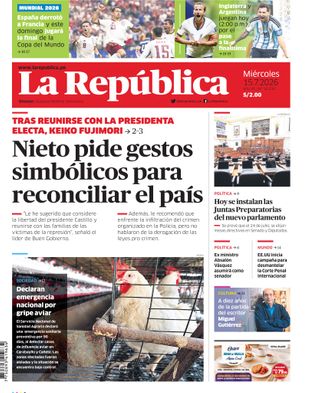 Edición Impresa - La Republica | Sur - Miercoles 15 de Julio del 2026