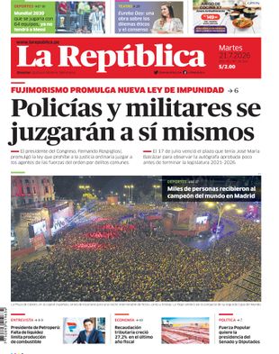 Edición Impresa - La Republica | Sur - Martes 21 de Julio del 2026