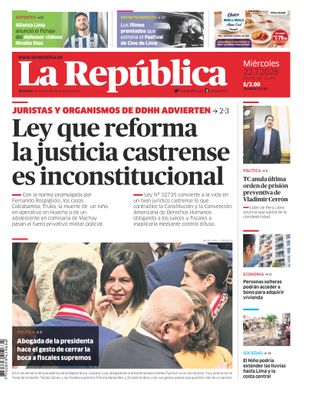Edición Impresa - La Republica | Lima - Miercoles 22 de Julio del 2026