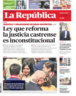 Edición Impresa - La Republica | Sur - Miercoles 22 de Julio del 2026