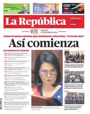 Edición Impresa - La Republica | Lima - Miercoles 29 de Julio del 2026