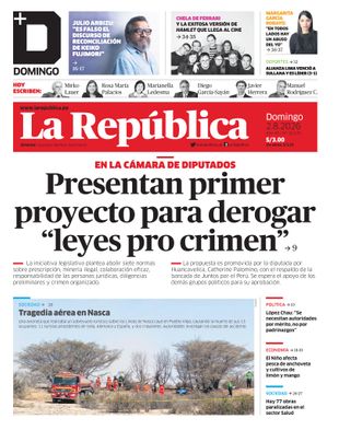 Edición Impresa - La Republica | Lima - Domingo 02 de Agosto del 2026