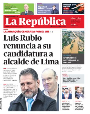 Edición Impresa - La Republica | Lima - Miercoles 05 de Agosto del 2026