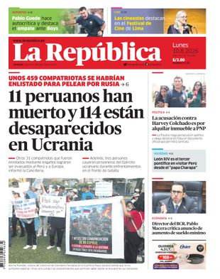 Edición Impresa - La Republica | Lima - Lunes 10 de Agosto del 2026