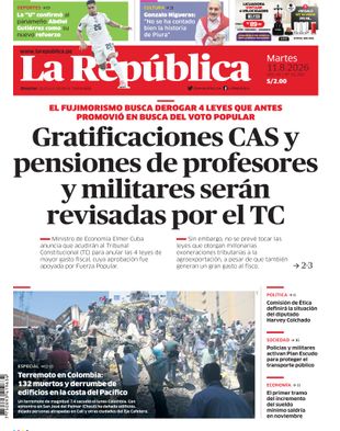 Edición Impresa - La Republica | Sur - Martes 11 de Agosto del 2026