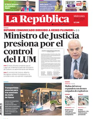 Edición Impresa - La Republica | Sur - Miercoles 19 de Agosto del 2026