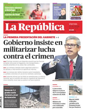 Edición Impresa - La Republica | Lima - Viernes 21 de Agosto del 2026