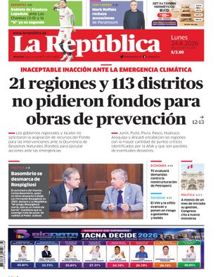 Edición Impresa - La Republica | Sur - Lunes 24 de Agosto del 2026
