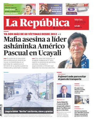 Edición Impresa - La Republica | Lima - Martes 25 de Agosto del 2026
