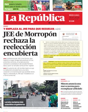 Edición Impresa - La Republica | Norte - Miercoles 26 de Agosto del 2026