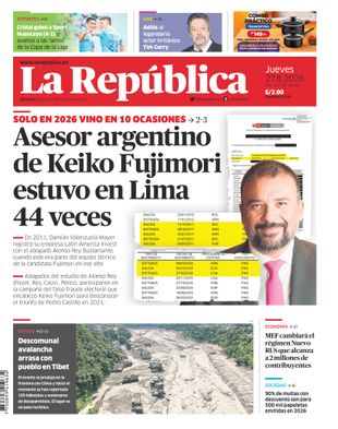 Edición Impresa - La Republica | Lima - Jueves 27 de Agosto del 2026