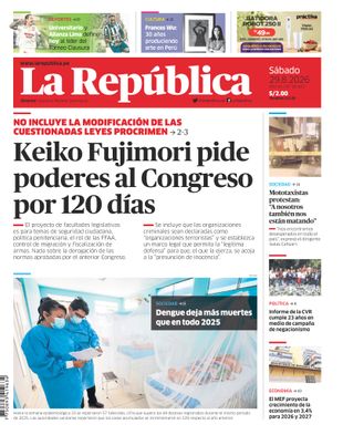 Edición Impresa - La Republica | Lima - Sabado 29 de Agosto del 2026
