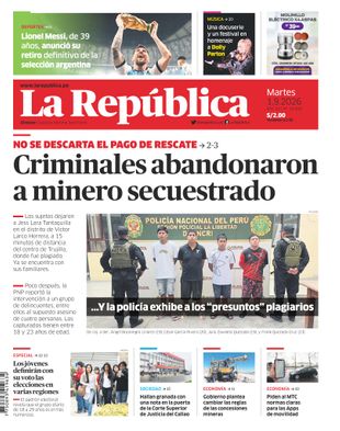 Edición Impresa - La Republica | Lima - Martes 01 de Setiembre del 2026