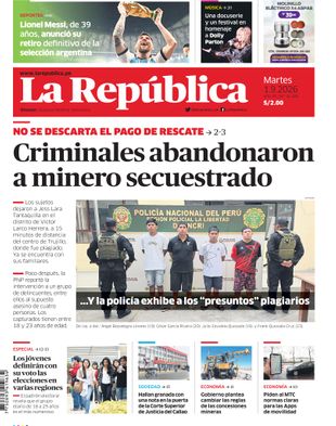 Edición Impresa - La Republica | Sur - Martes 01 de Setiembre del 2026