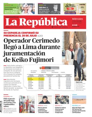Edición Impresa - La Republica | Lima - Miercoles 02 de Setiembre del 2026