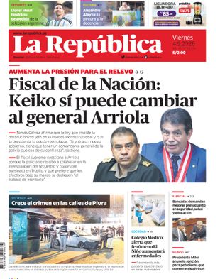 Edición Impresa - La Republica | Sur - Viernes 04 de Setiembre del 2026