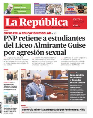 Edición Impresa - La Republica | Lima - Viernes 18 de Setiembre del 2026