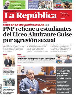 Edición Impresa - La Republica | Norte - Viernes 18 de Setiembre del 2026