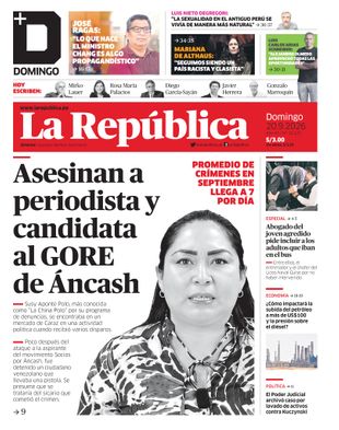 Edición Impresa - La Republica | Lima - Domingo 20 de Setiembre del 2026
