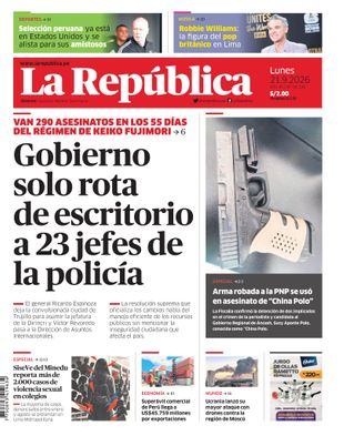 Edición Impresa - La Republica | Lima - Lunes 21 de Setiembre del 2026