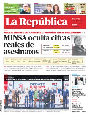 Edición Impresa - La Republica | Lima - Martes 22 de Setiembre del 2026