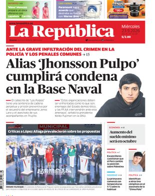 Edición Impresa - La Republica | Sur - Miercoles 23 de Setiembre del 2026