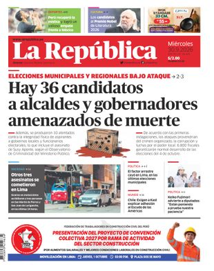 Edición Impresa - La Republica | Lima - Miercoles 30 de Setiembre del 2026