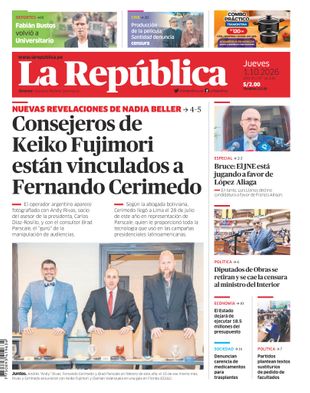 Edición Impresa - La Republica | Lima - Jueves 01 de Octubre del 2026
