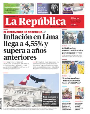 Edición Impresa - La Republica | Lima - Sabado 03 de Octubre del 2026