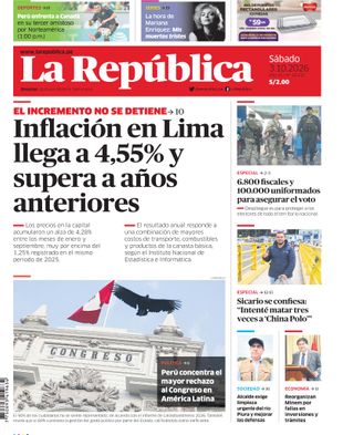 Edición Impresa - La Republica | Norte - Sabado 03 de Octubre del 2026