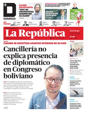 Edición Impresa - La Republica | Lima - Domingo 04 de Octubre del 2026