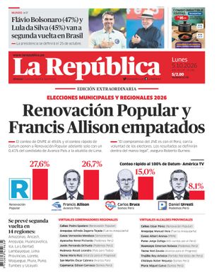 Edición Impresa - La Republica | Lima - Lunes 05 de Octubre del 2026