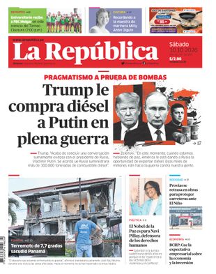 Edición Impresa - La Republica | Lima - Sabado 10 de Octubre del 2026
