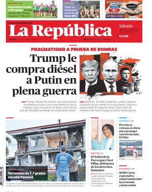Edición Impresa - La Republica | Norte - Sabado 10 de Octubre del 2026