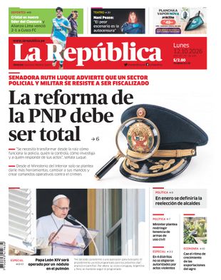 Edición Impresa - La Republica | Lima - Lunes 12 de Octubre del 2026