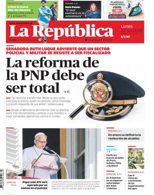 Edición Impresa - La Republica | Norte - Lunes 12 de Octubre del 2026
